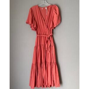 Princess Polly sz 4 coral A-line midi sundress Dress NWOT‎